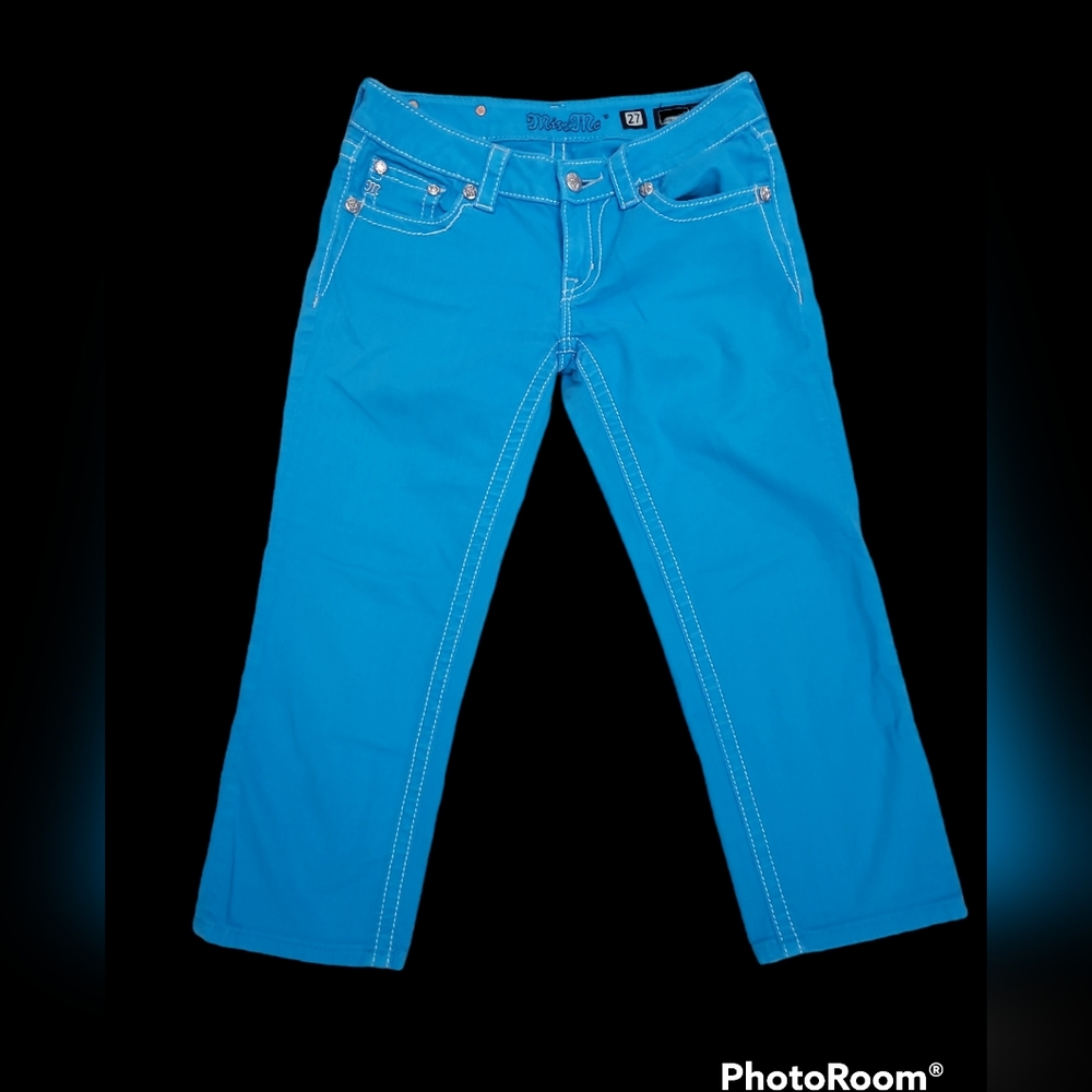 Women's Miss Me Capri Jeans Hawaiian Blue